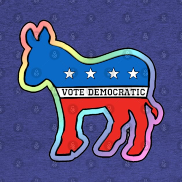 DEMOCRATIC DONKEY MASCOT VOTE DEMOCRAT LGBT RAINBOW by colormecolorado